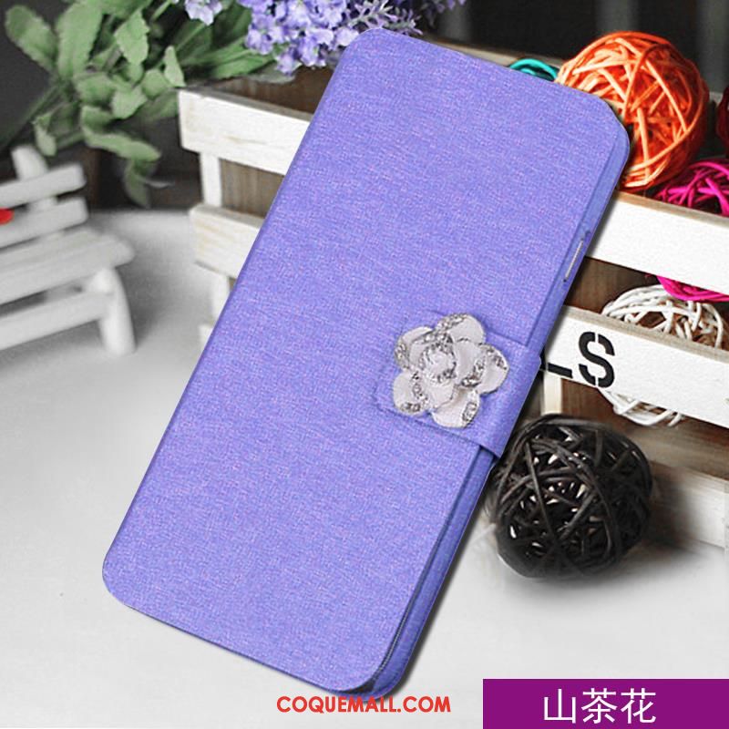 Étui Htc One A9s Étui En Cuir Fleur Téléphone Portable, Coque Htc One A9s Violet Protection