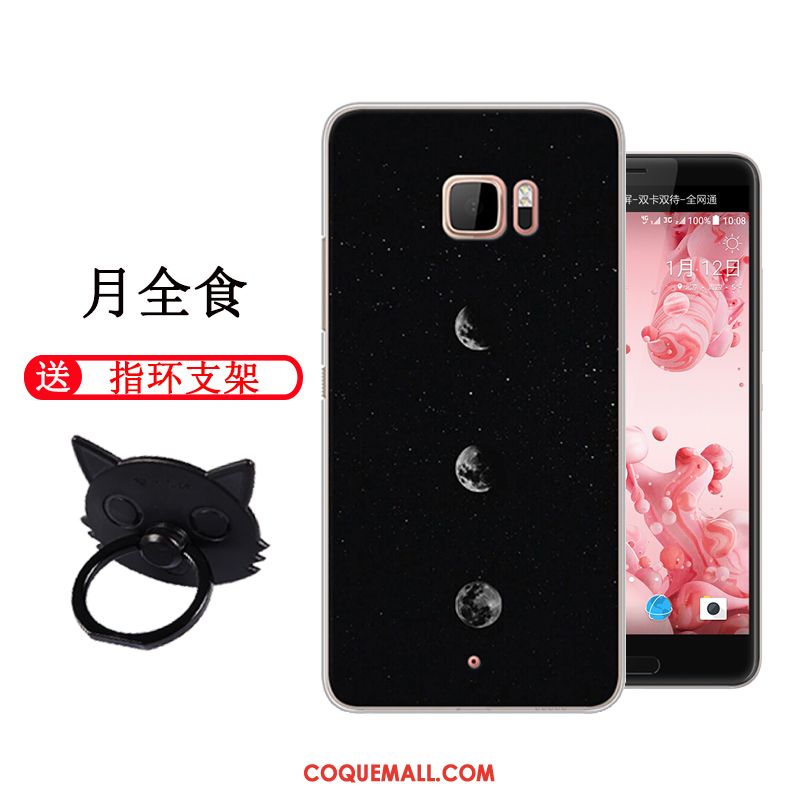 Étui Htc U Ultra Dessin Animé Protection Noir, Coque Htc U Ultra Téléphone Portable Créatif