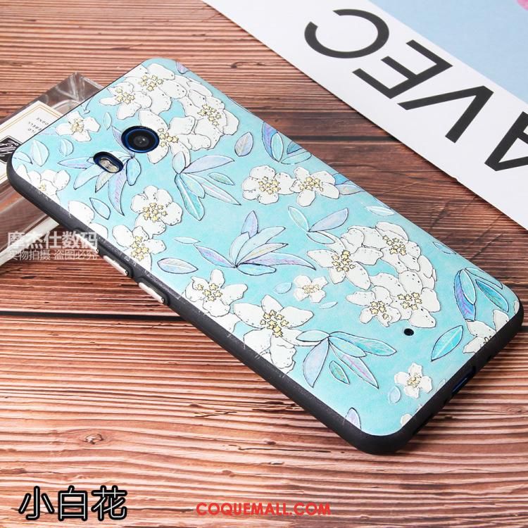 Étui Htc U11 Dessin Animé Silicone Incassable, Coque Htc U11 Tout Compris Bleu