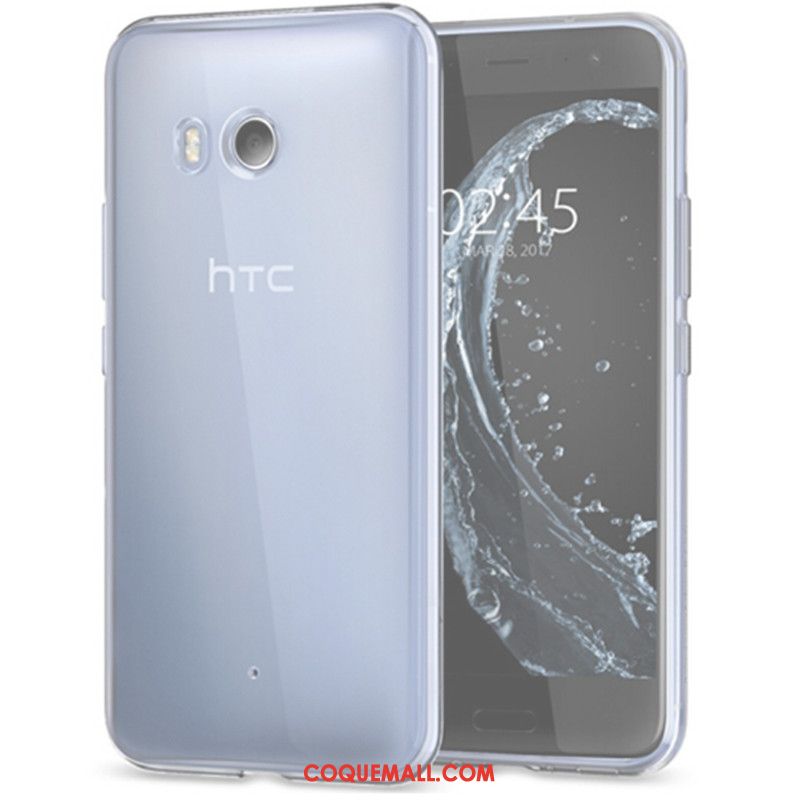 Étui Htc U11 Fluide Doux Téléphone Portable Transparent, Coque Htc U11 Anneau Protection