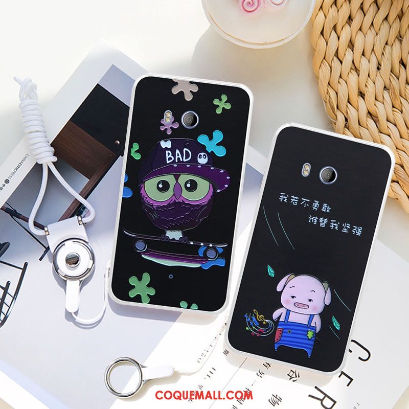 Étui Htc U11 Incassable Noir Peinture, Coque Htc U11 Téléphone Portable Tout Compris