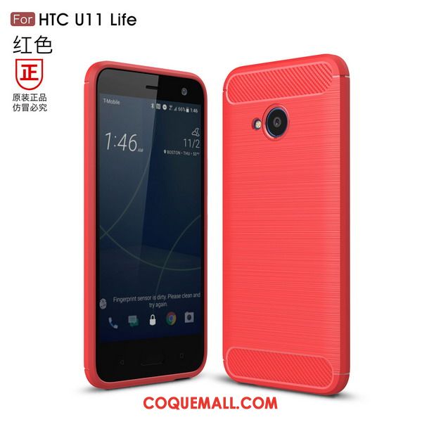 Étui Htc U11 Life Protection Incassable Fluide Doux, Coque Htc U11 Life Rouge Téléphone Portable