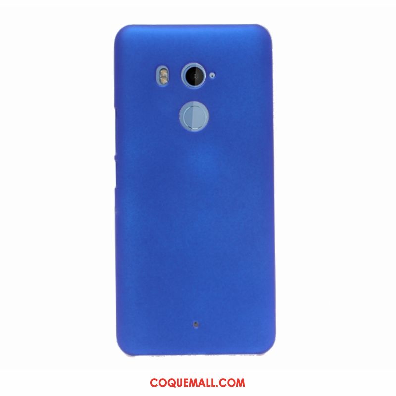 Étui Htc U11+ Protection Bleu Simple, Coque Htc U11+ Délavé En Daim Téléphone Portable