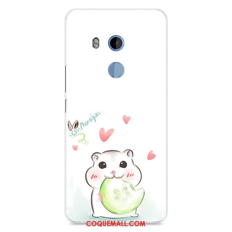 Étui Htc U11+ Protection Téléphone Portable Blanc, Coque Htc U11+ Charmant Rat