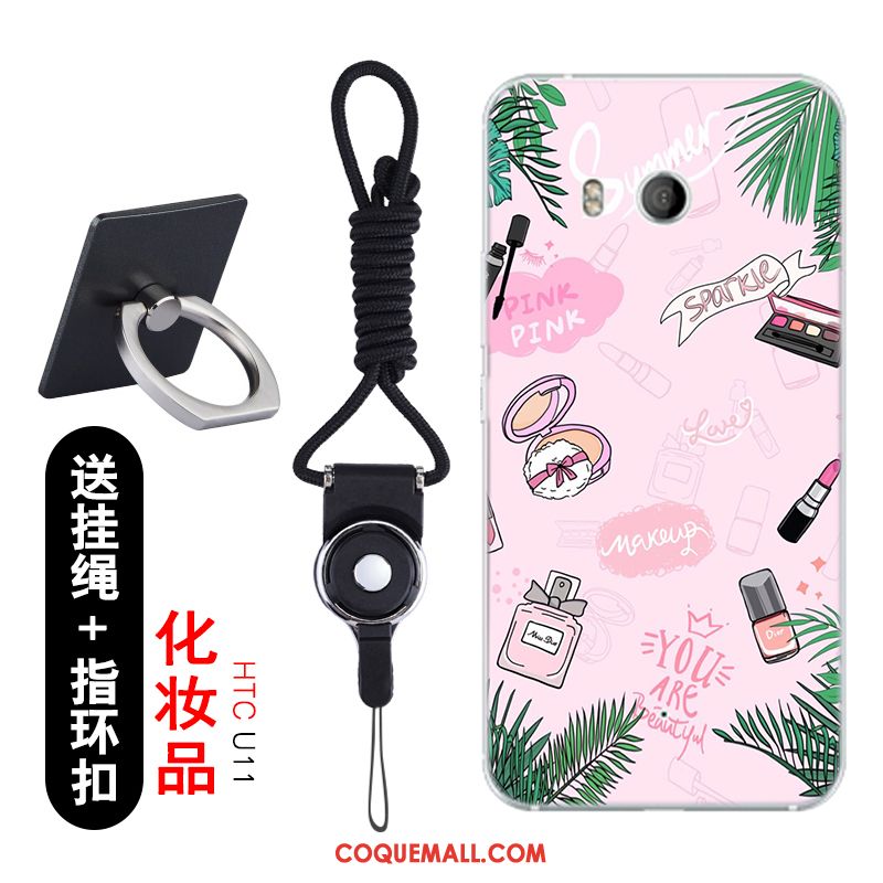 Étui Htc U11 Rose Transparent Téléphone Portable, Coque Htc U11 Incassable Dessin Animé