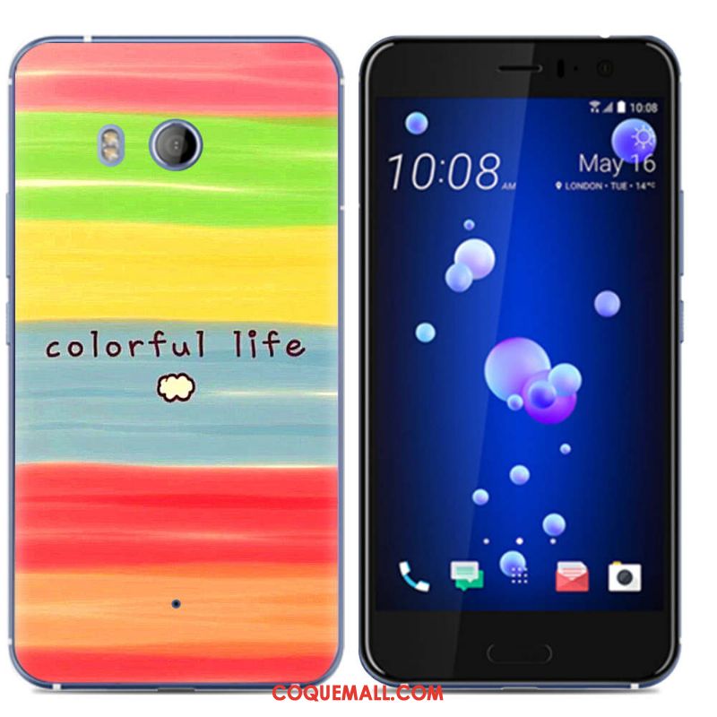 Étui Htc U11 Téléphone Portable Multicolore Créatif, Coque Htc U11 Dessin Animé Peinture