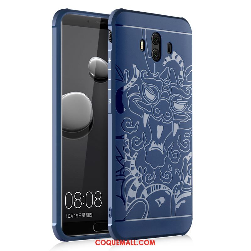 Étui Huawei Mate 10 Dragon Fluide Doux Tout Compris, Coque Huawei Mate 10 Délavé En Daim Silicone