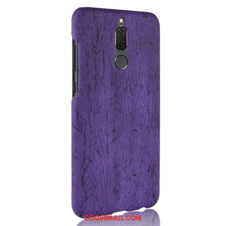Étui Huawei Mate 10 Lite Simple Téléphone Portable Violet, Coque Huawei Mate 10 Lite Grain De Bois Incassable