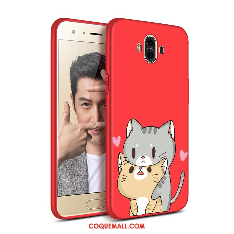 Étui Huawei Mate 10 Net Rouge Incassable Dessin Animé, Coque Huawei Mate 10 Silicone Fluide Doux