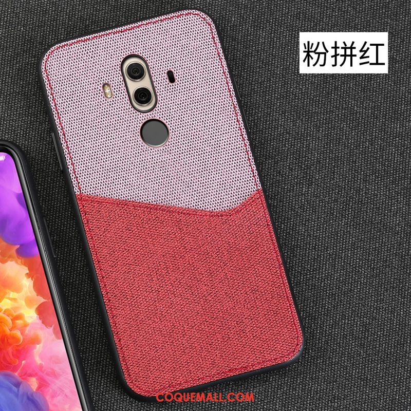 Étui Huawei Mate 10 Pro Flanelle Rose À Bord, Coque Huawei Mate 10 Pro Incassable Protection