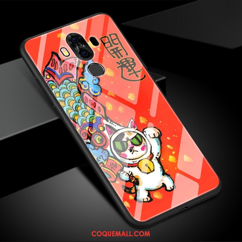 Étui Huawei Mate 10 Pro Protection Orange Chat, Coque Huawei Mate 10 Pro Tendance Richesse