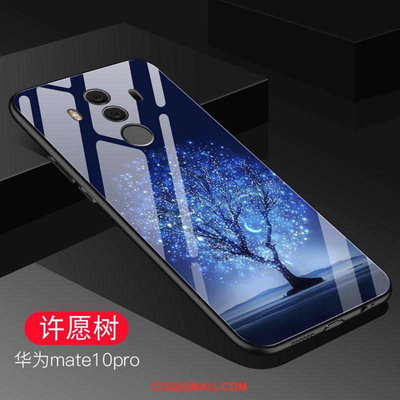 Étui Huawei Mate 10 Pro Verre Téléphone Portable Bleu, Coque Huawei Mate 10 Pro