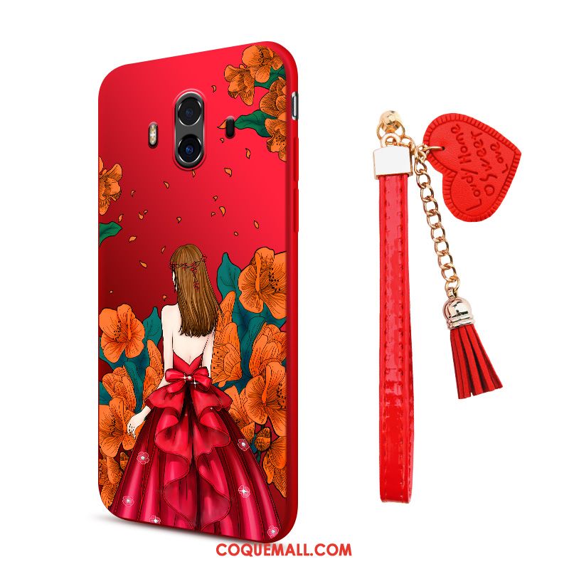 Étui Huawei Mate 10 Téléphone Portable Rouge Fluide Doux, Coque Huawei Mate 10