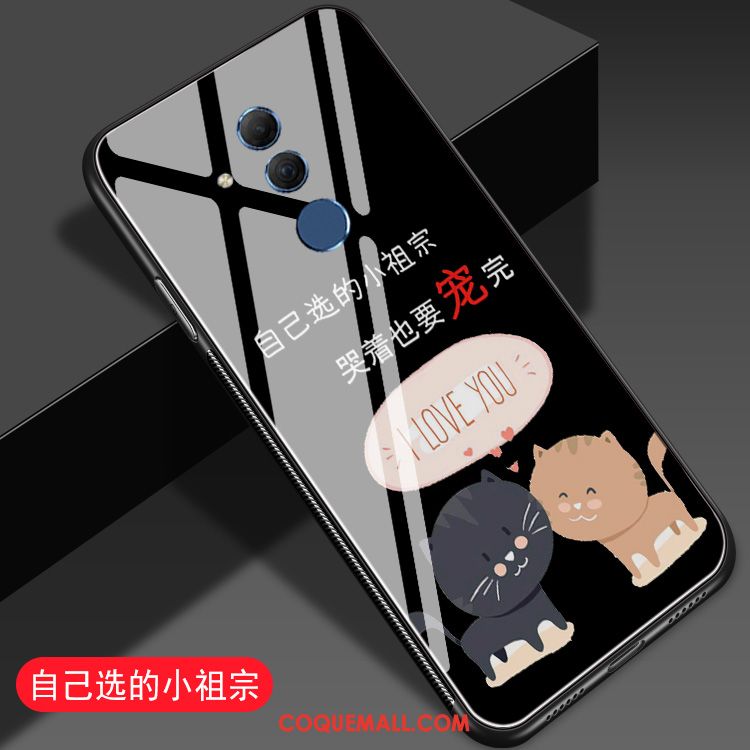 Étui Huawei Mate 20 Lite Dessin Animé Charmant Drôle, Coque Huawei Mate 20 Lite Noir Miroir