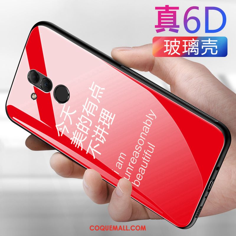 Étui Huawei Mate 20 Lite Tout Compris Tendance Rouge, Coque Huawei Mate 20 Lite Verre Protection