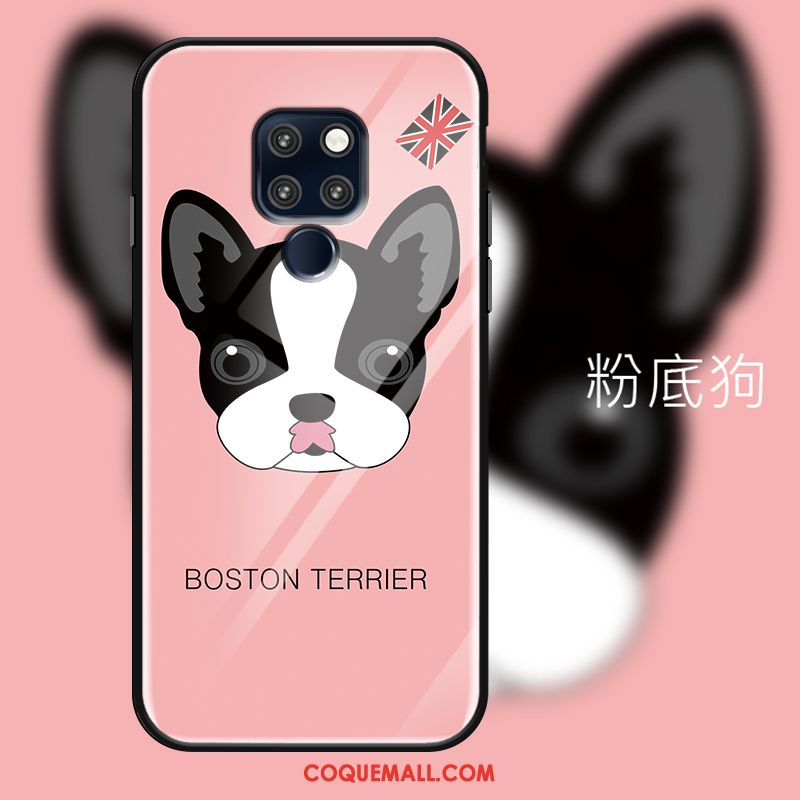 Étui Huawei Mate 20 Miroir Téléphone Portable Rose, Coque Huawei Mate 20 Chiens Créatif