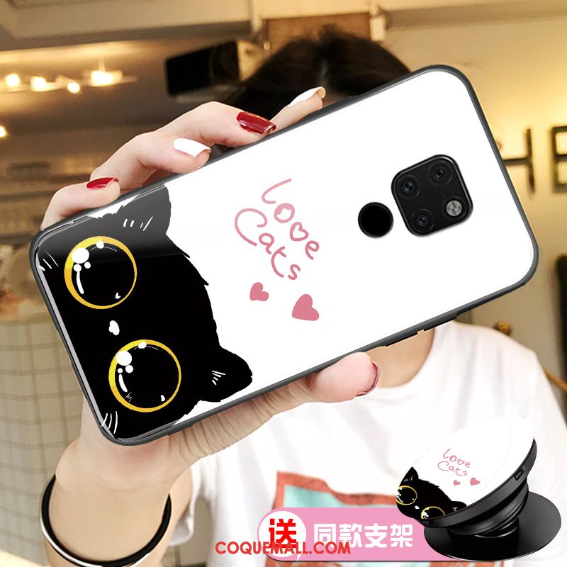 Étui Huawei Mate 20 Net Rouge Dessin Animé Blanc, Coque Huawei Mate 20 Téléphone Portable Tendance