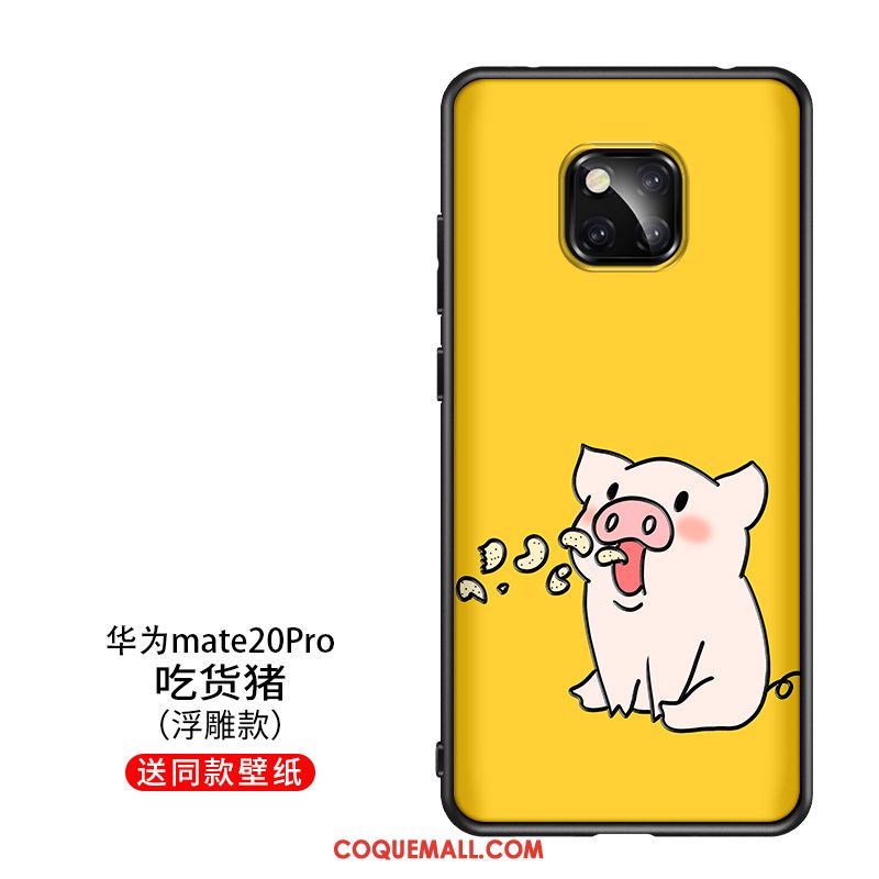 Étui Huawei Mate 20 Pro Dessin Animé Amoureux Légère, Coque Huawei Mate 20 Pro Jaune Créatif