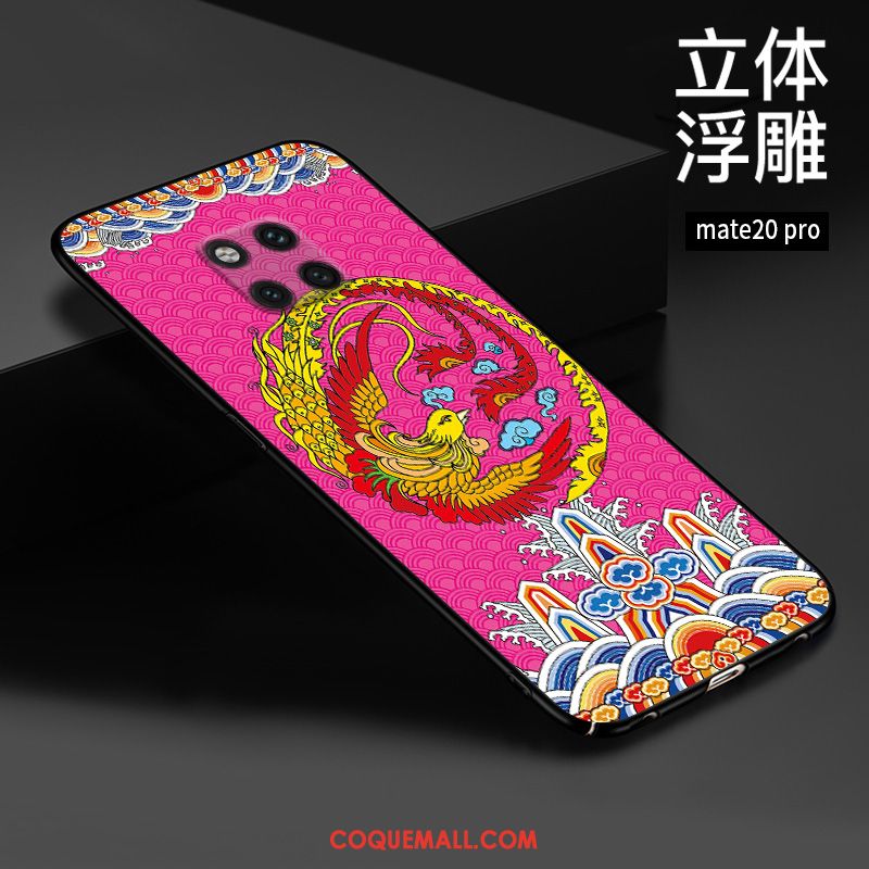 Étui Huawei Mate 20 Pro Téléphone Portable Gaufrage Style Chinois, Coque Huawei Mate 20 Pro Protection Personnalisé