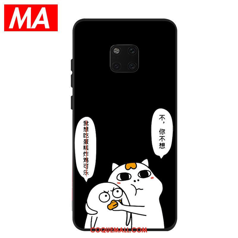 Étui Huawei Mate 20 Pro Téléphone Portable Noir Dessin Animé, Coque Huawei Mate 20 Pro Protection Silicone