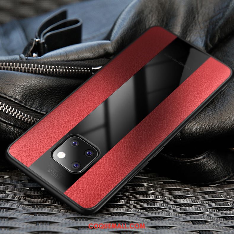 Étui Huawei Mate 20 Pro Téléphone Portable Silicone Tout Compris, Coque Huawei Mate 20 Pro Délavé En Daim Rouge