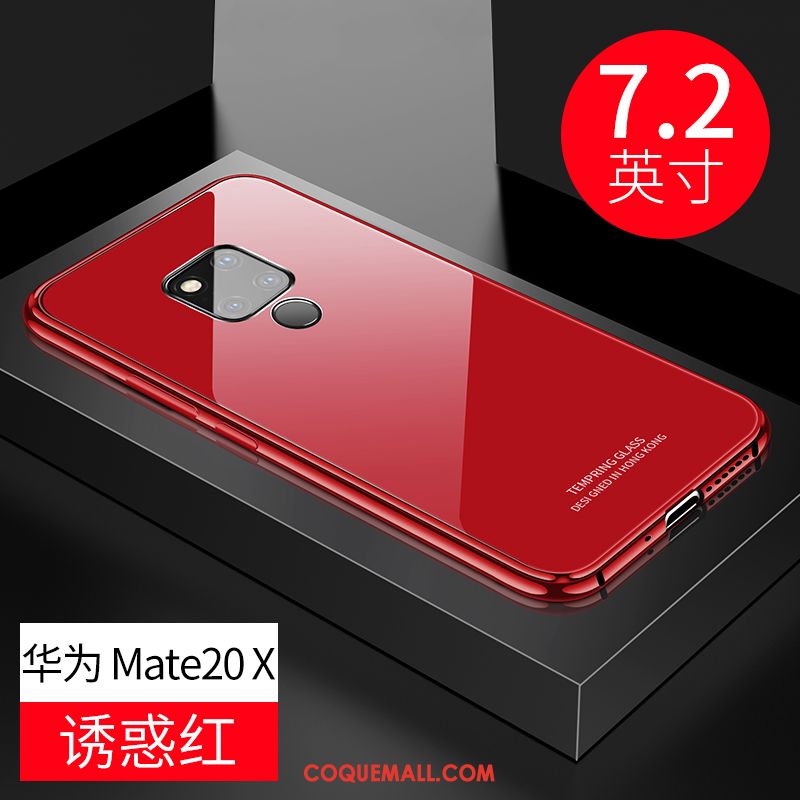 Étui Huawei Mate 20 X Créatif Rouge Verre, Coque Huawei Mate 20 X Protection Nouveau