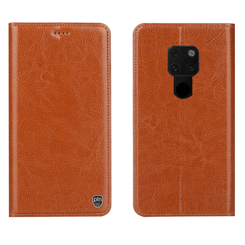 Étui Huawei Mate 20 X Protection Tout Compris Téléphone Portable, Coque Huawei Mate 20 X Cuir Véritable Étui En Cuir Braun