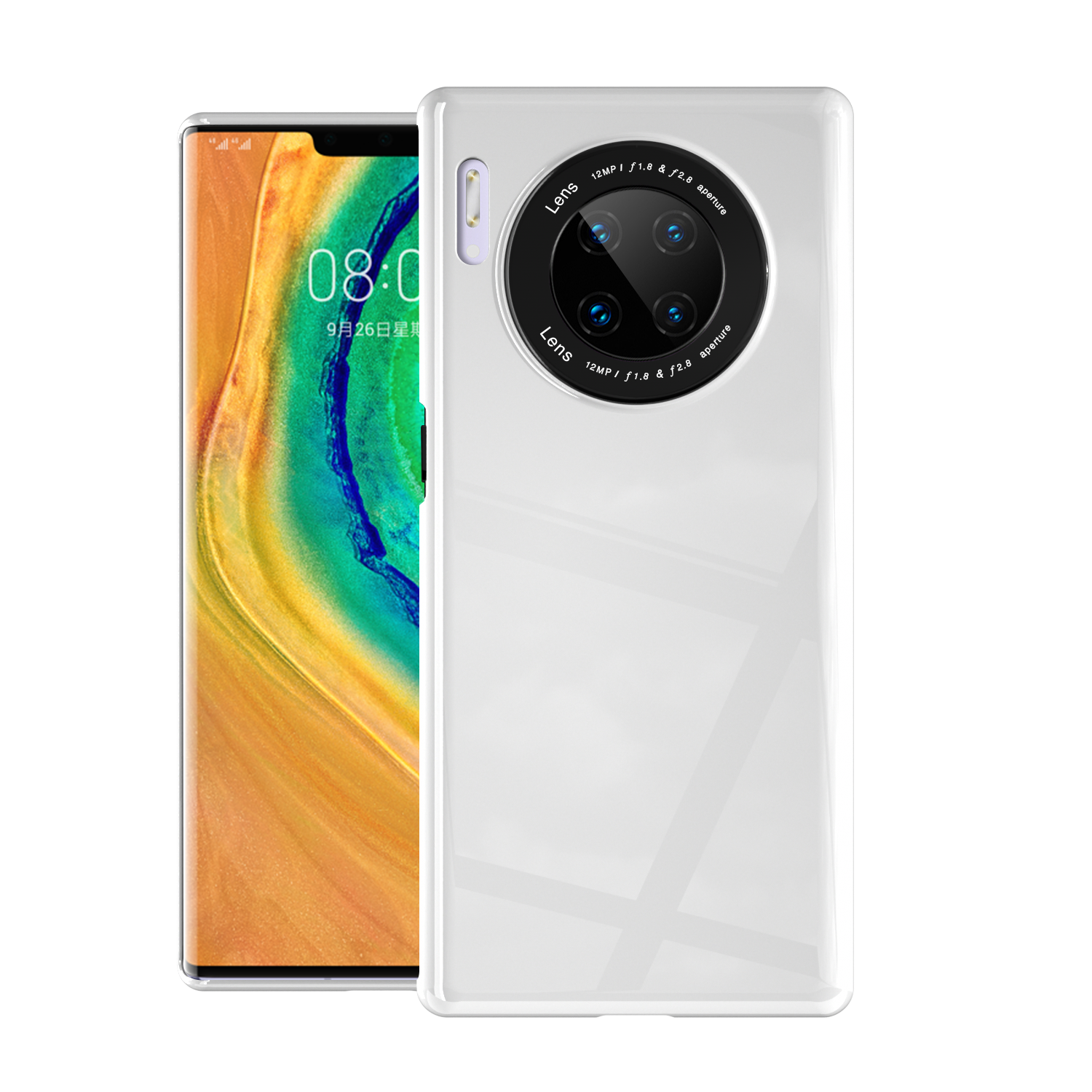 Étui Huawei Mate 30 Pro Blanc Téléphone Portable Incassable, Coque Huawei Mate 30 Pro Protection Tout Compris