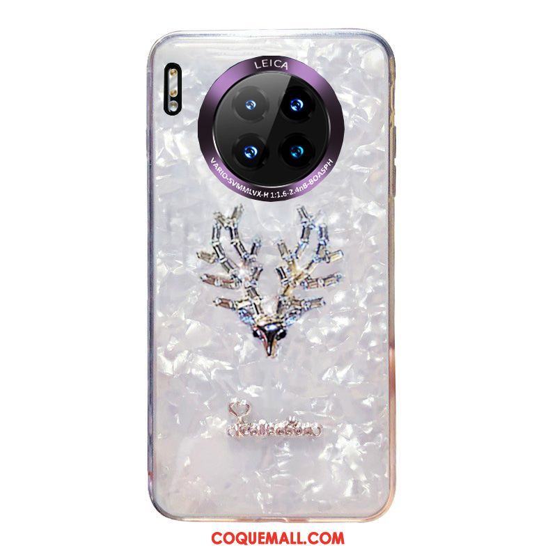 Étui Huawei Mate 30 Pro Coloré Nouveau Blanc, Coque Huawei Mate 30 Pro Tendance Strass