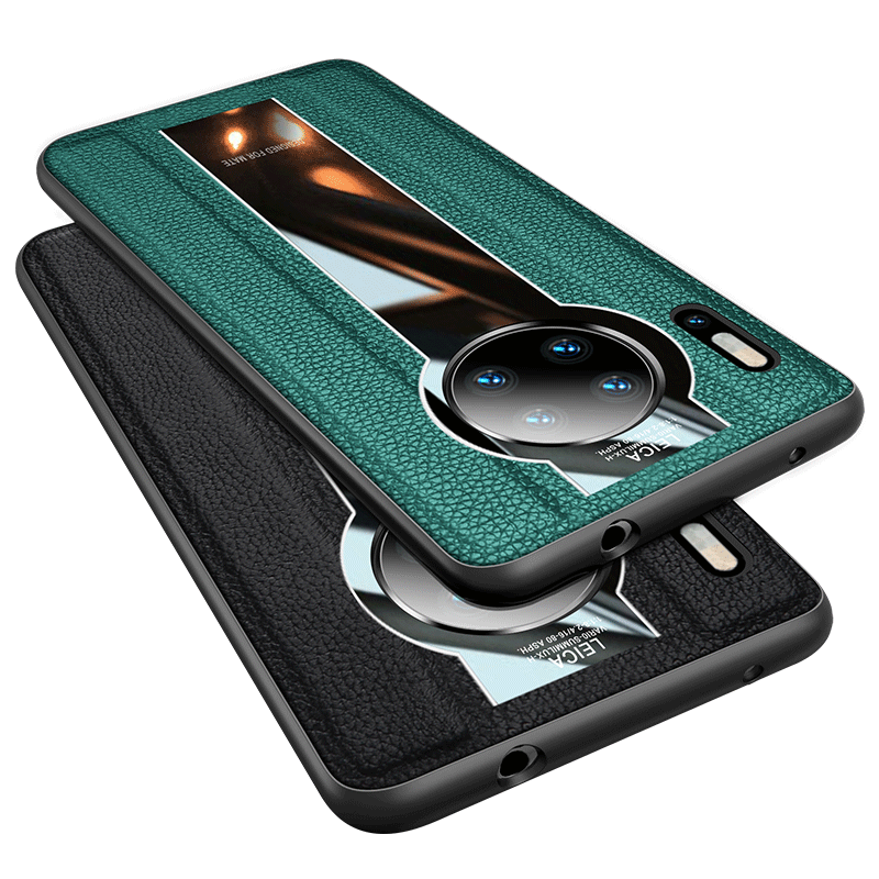 Étui Huawei Mate 30 Pro Cuir Véritable Silicone Magnétisme, Coque Huawei Mate 30 Pro Vert Tout Compris