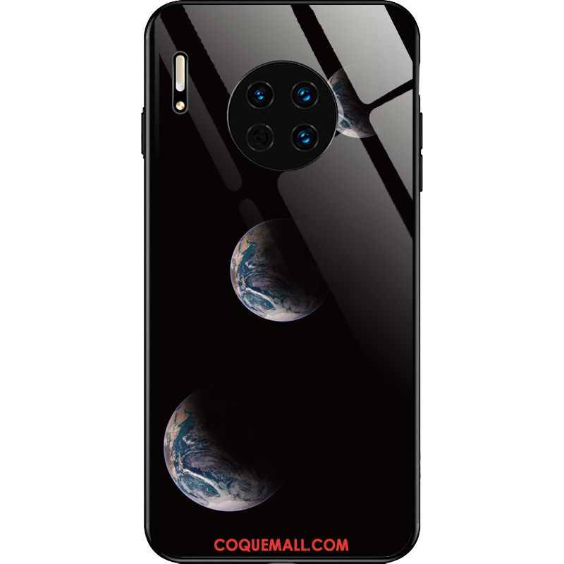 Étui Huawei Mate 30 Pro Noir Dessin Animé Mode, Coque Huawei Mate 30 Pro Refroidissement Nouveau