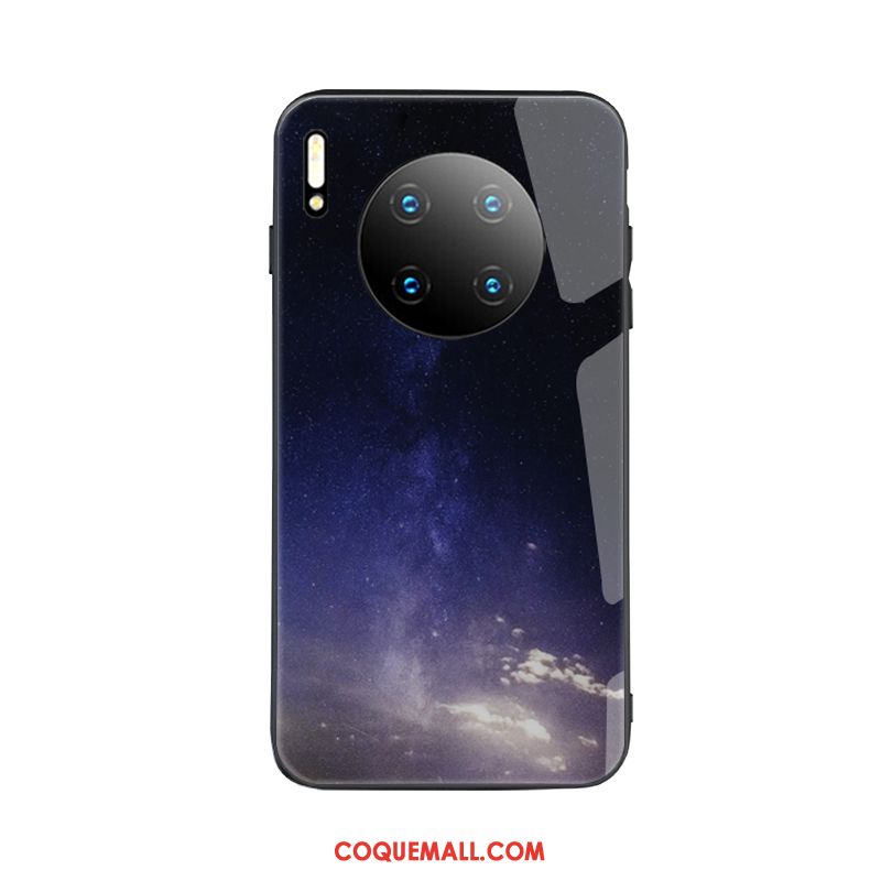 Étui Huawei Mate 30 Pro Personnalité Miroir Bleu, Coque Huawei Mate 30 Pro Verre Créatif