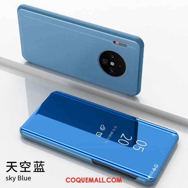 Étui Huawei Mate 30 Pro Téléphone Portable Miroir Protection, Coque Huawei Mate 30 Pro En Cuir Support