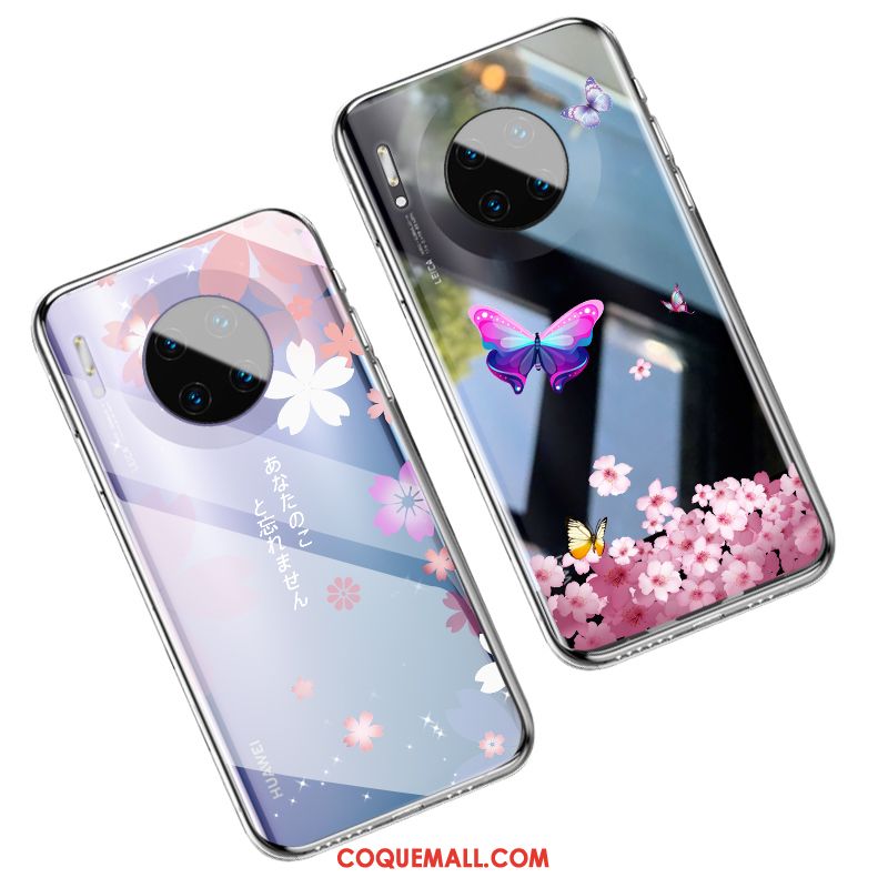 Étui Huawei Mate 30 Pro Verre Fluide Doux Marque De Tendance, Coque Huawei Mate 30 Pro Personnalité Très Mince