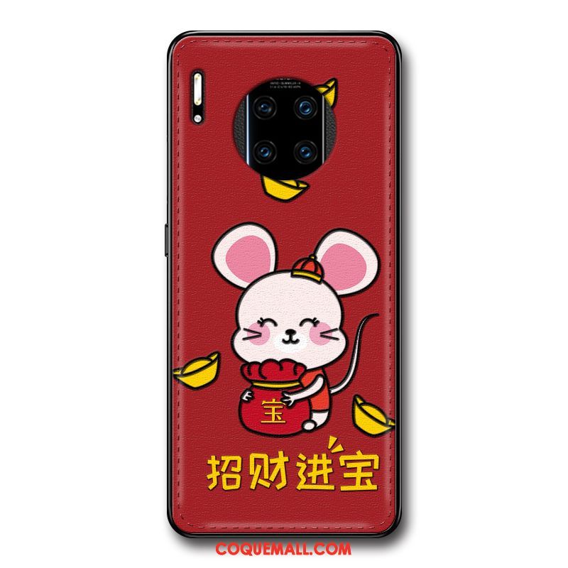 Étui Huawei Mate 30 Rs Créatif Gaufrage Modèle Fleurie, Coque Huawei Mate 30 Rs Rouge Incassable