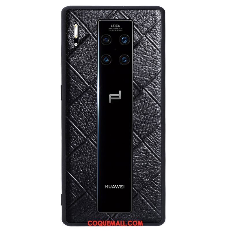 Étui Huawei Mate 30 Rs Cuir Véritable Téléphone Portable Luxe, Coque Huawei Mate 30 Rs Incassable Noir