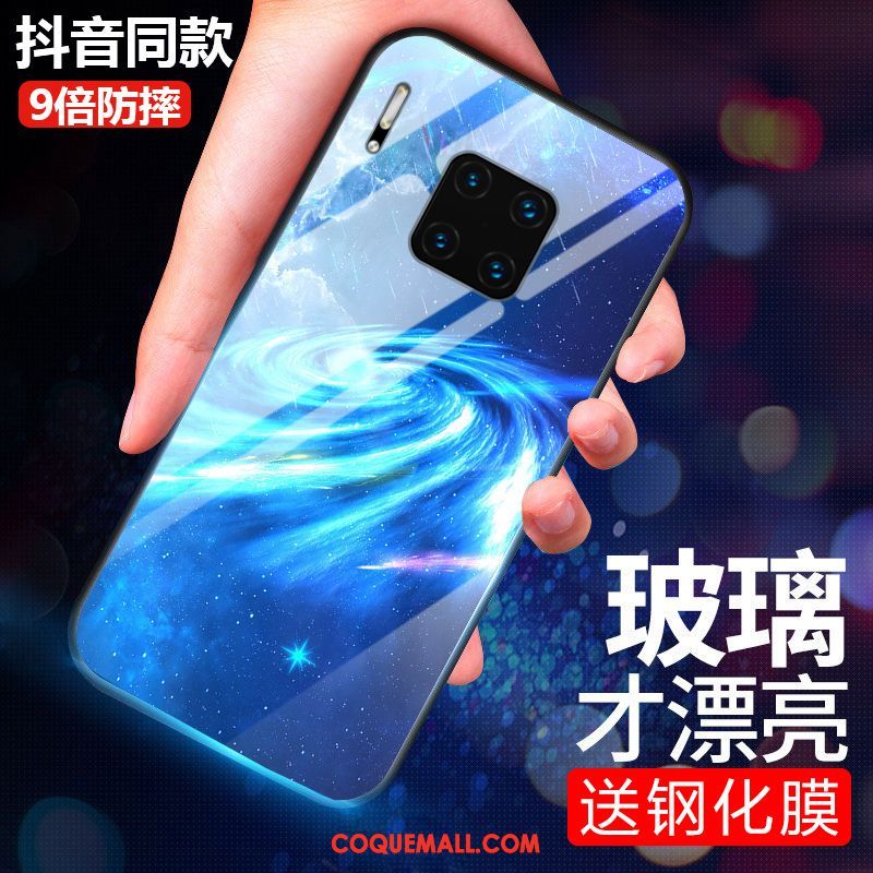 Étui Huawei Mate 30 Rs Téléphone Portable Bleu Tendance, Coque Huawei Mate 30 Rs Verre Protection