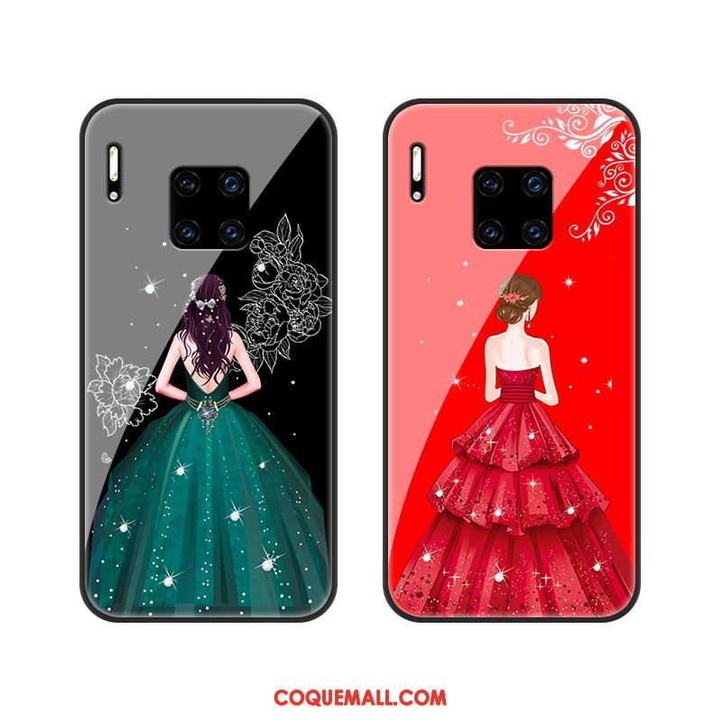 Étui Huawei Mate 30 Rs Yarn Protection Verre, Coque Huawei Mate 30 Rs Téléphone Portable Rouge