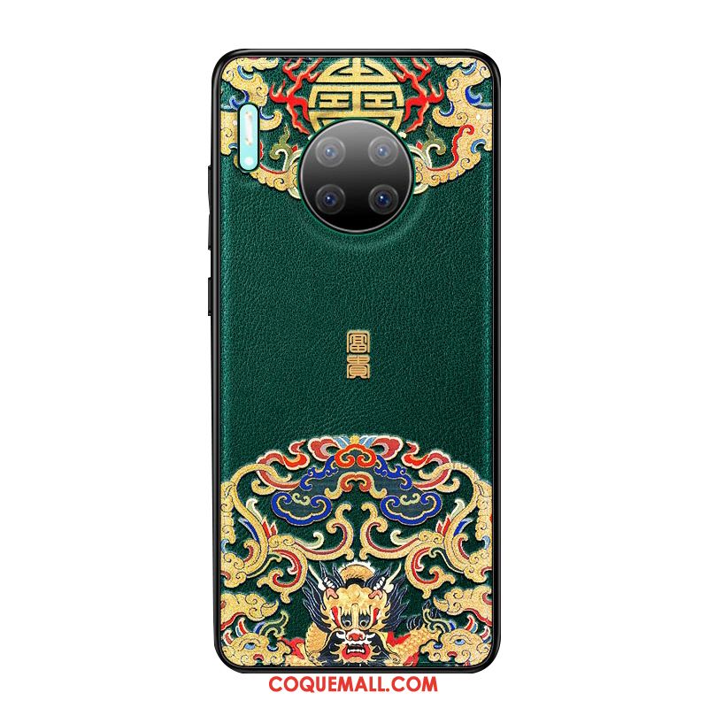 Étui Huawei Mate 30 Style Chinois Tout Compris Vert, Coque Huawei Mate 30 Nouveau Protection