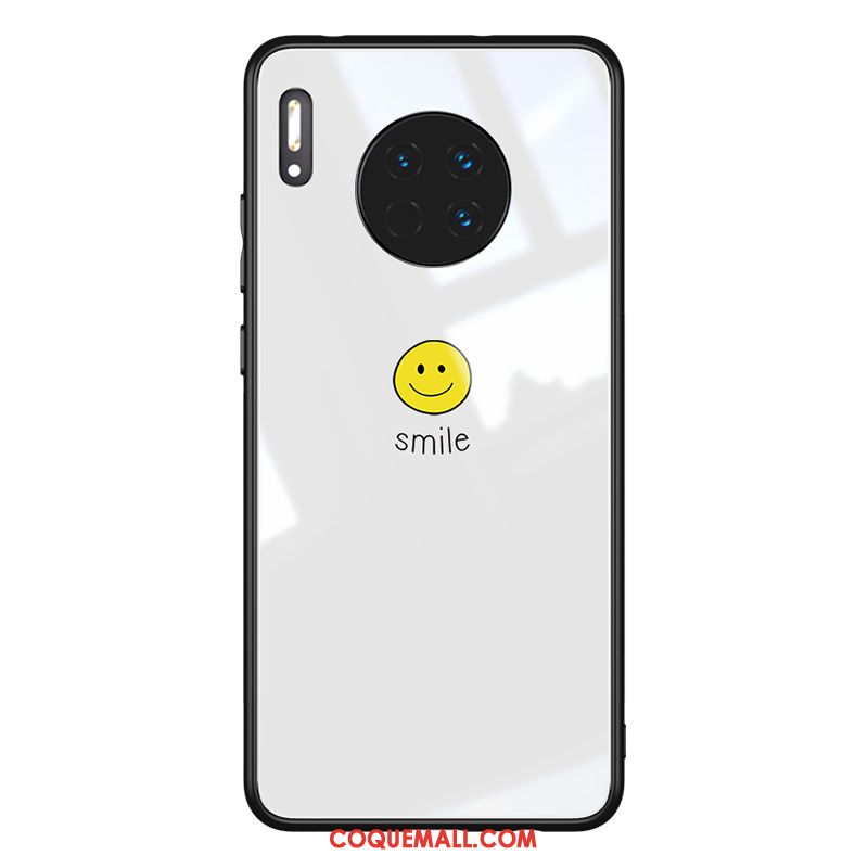 Étui Huawei Mate 30 Très Mince Personnalité Border, Coque Huawei Mate 30 Blanc Créatif