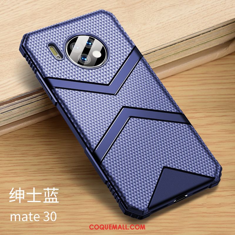 Étui Huawei Mate 30 Téléphone Portable Ballon Silicone, Coque Huawei Mate 30 Bleu Incassable