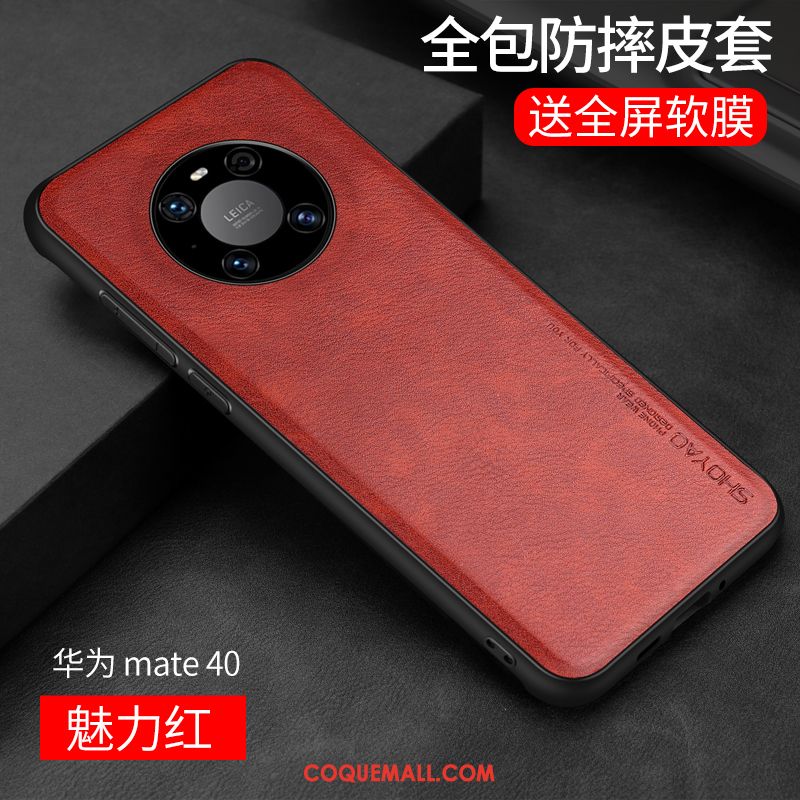Étui Huawei Mate 40 Créatif Rouge Protection, Coque Huawei Mate 40 Tendance Fluide Doux