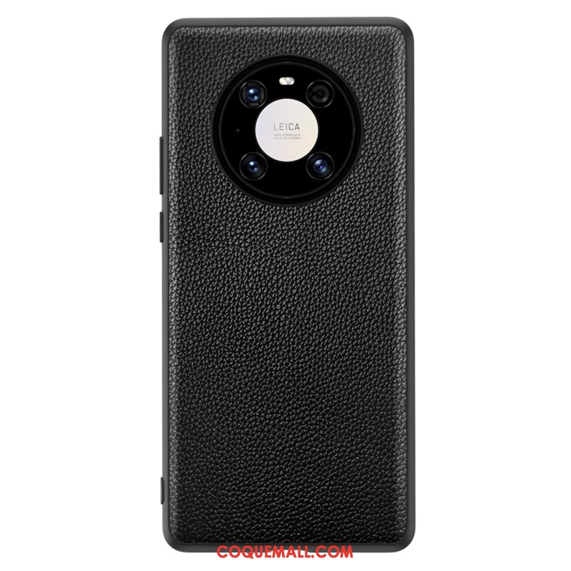 Étui Huawei Mate 40 Cuir Véritable Net Rouge Tout Compris, Coque Huawei Mate 40 En Cuir Très Mince