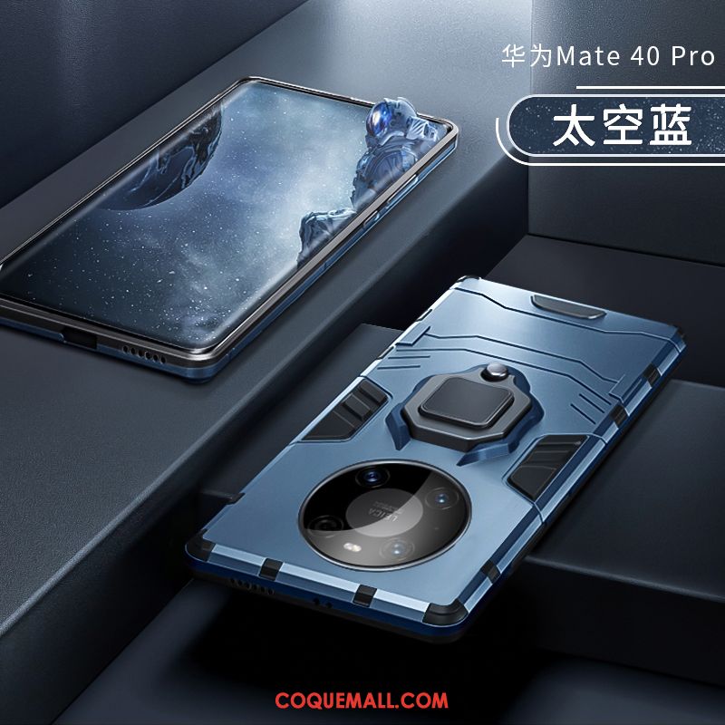 Étui Huawei Mate 40 Pro Protection Bleu À Bord, Coque Huawei Mate 40 Pro Incassable Anneau