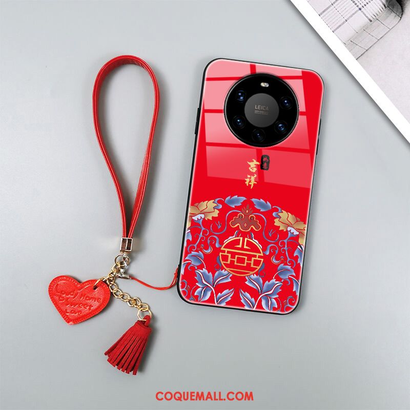 Étui Huawei Mate 40 Pro+ Rouge Incassable Personnalité, Coque Huawei Mate 40 Pro+ Net Rouge Protection