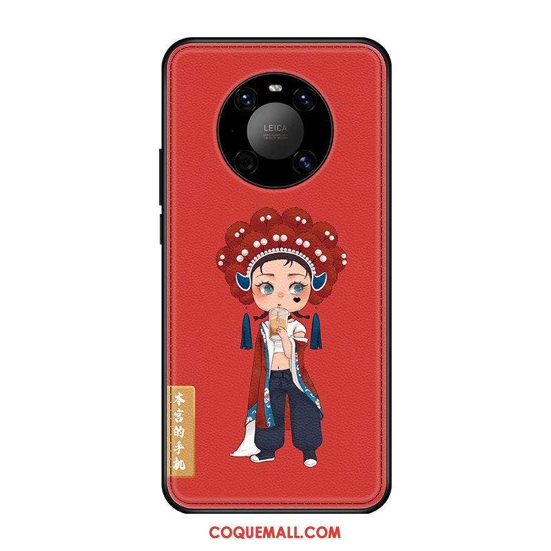 Étui Huawei Mate 40 Pro Rouge Tendance Net Rouge, Coque Huawei Mate 40 Pro Incassable Charmant