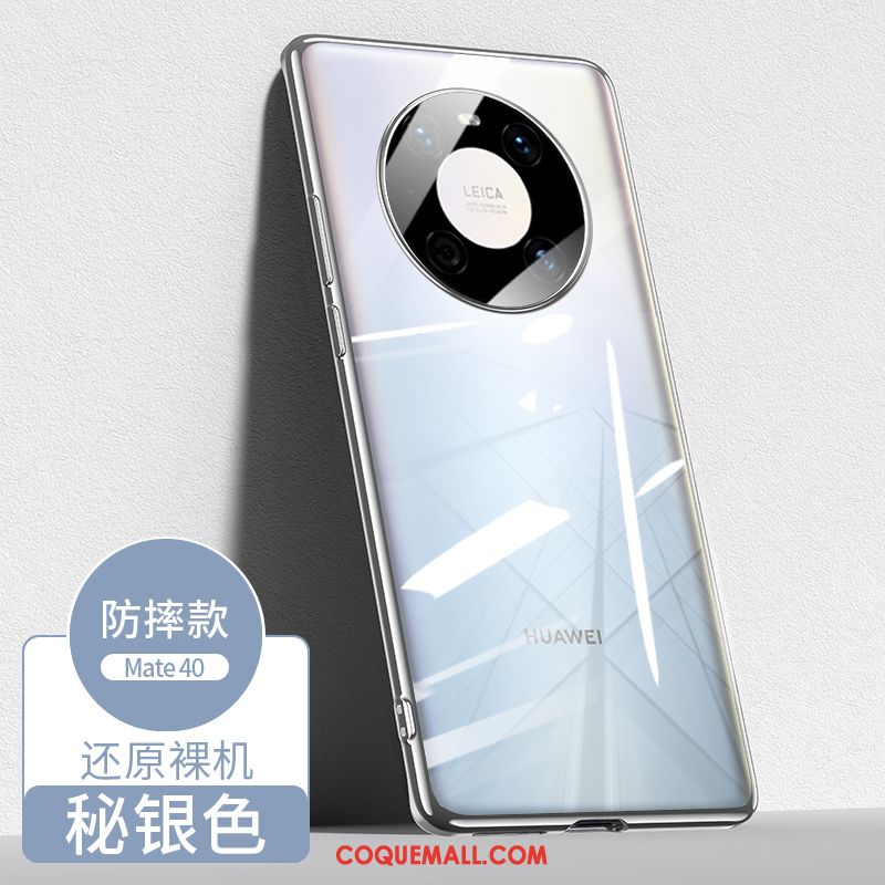 Étui Huawei Mate 40 Protection Argent Luxe, Coque Huawei Mate 40 Incassable Nouveau