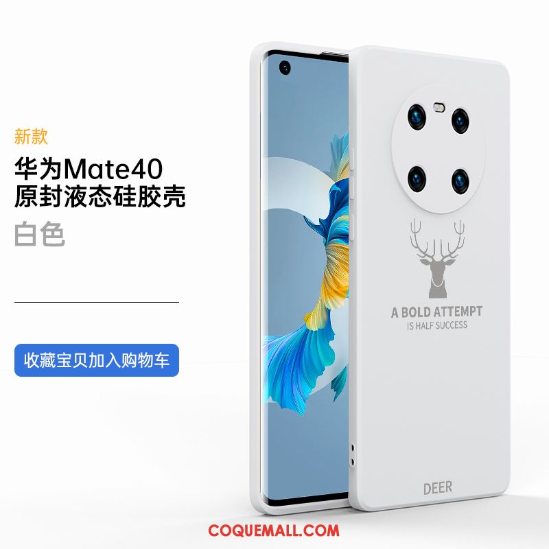 Étui Huawei Mate 40 Téléphone Portable Nouveau Incassable, Coque Huawei Mate 40 Blanc Tout Compris