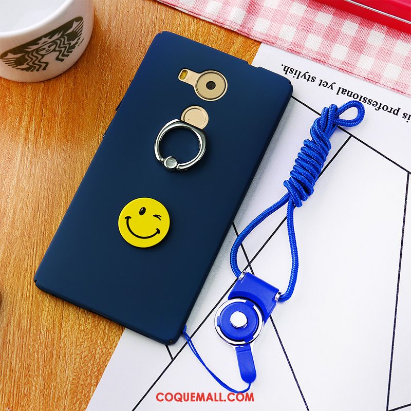 Étui Huawei Mate 8 Bleu Délavé En Daim Protection, Coque Huawei Mate 8 Anneau Difficile