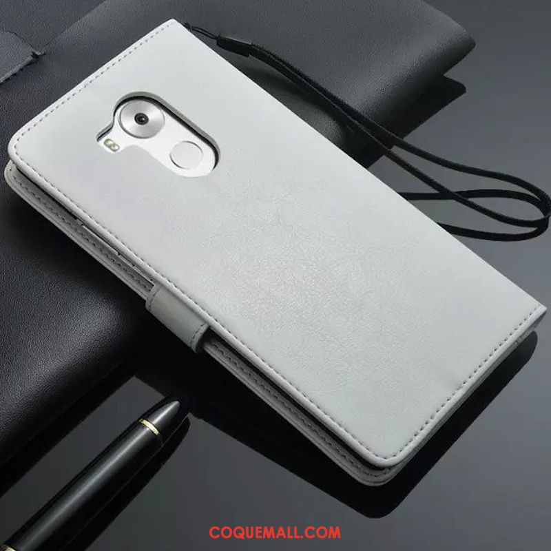 Étui Huawei Mate 8 Cuir Véritable Tendance Incassable, Coque Huawei Mate 8 Gris Portefeuille